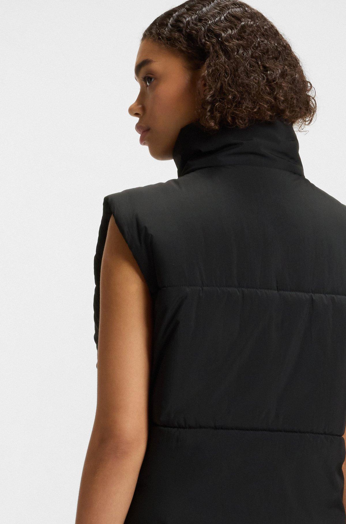 HUGO - Water-repellent gilet with silicone HUGO badge - Black Product Image