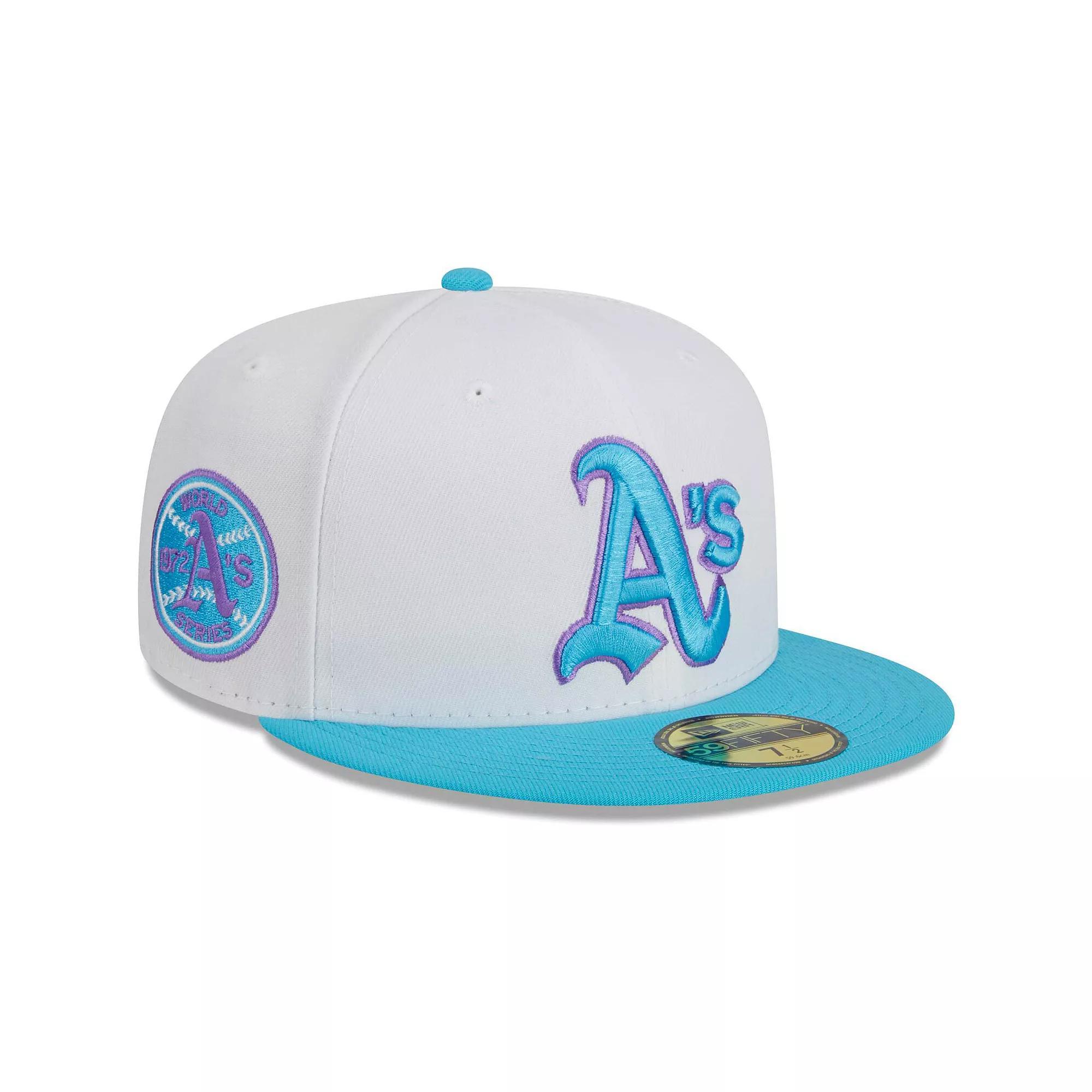 Men's New Era White Oakland Athletics  Vice 59FIFTY Fitted Hat, Size: 7 5/8 Product Image