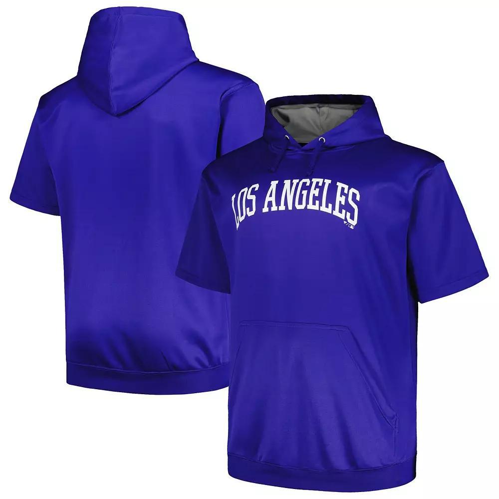 Men's Profile Royal Los Angeles Dodgers Big & Tall Contrast Short Sleeve Pullover Hoodie, Size: 3XLT, Blue Product Image