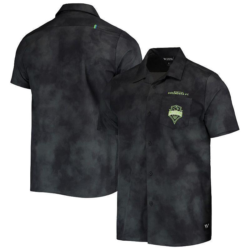 Men's The Wild Collective Black Seattle Sounders FC Abstract Cloud Button-Up Shirt, Size: Small Product Image