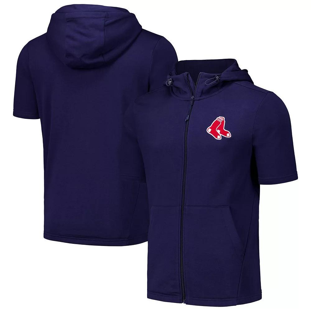 Men's Levelwear Navy Boston Red Sox Recruit Short Sleeve Full-Zip Hoodie,  Product Image