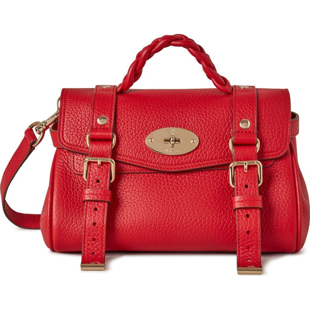 MULBERRY Mini Alexa Leather Satchel In Scarlet Red Product Image