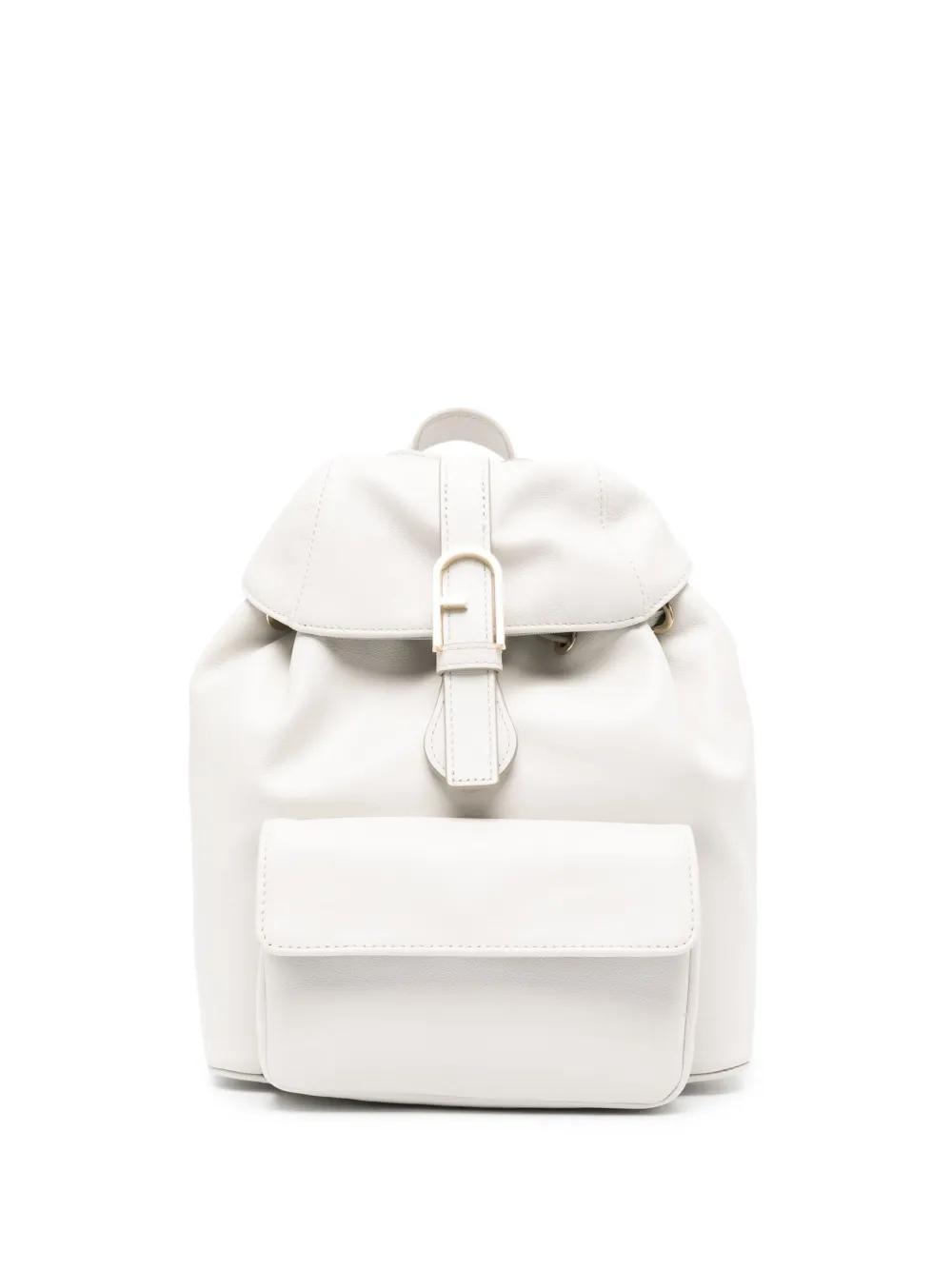 FURLA Flow Buckle-detailed Backpack In Grey Product Image