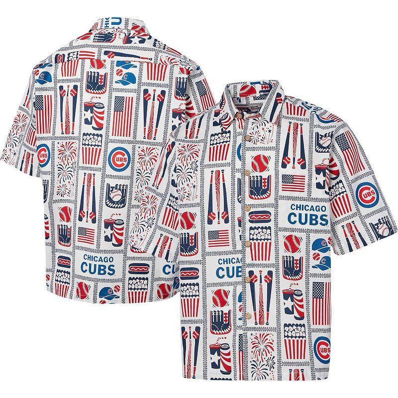 Men's Reyn Spooner White Chicago Cubs Americana Button-Up Shirt,  Product Image