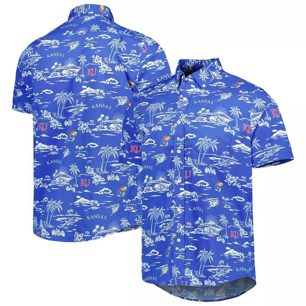 Men's Reyn Spooner Royal Kansas Jayhawks Performance Button-Down Shirt, Size: 2XL, Blue Product Image