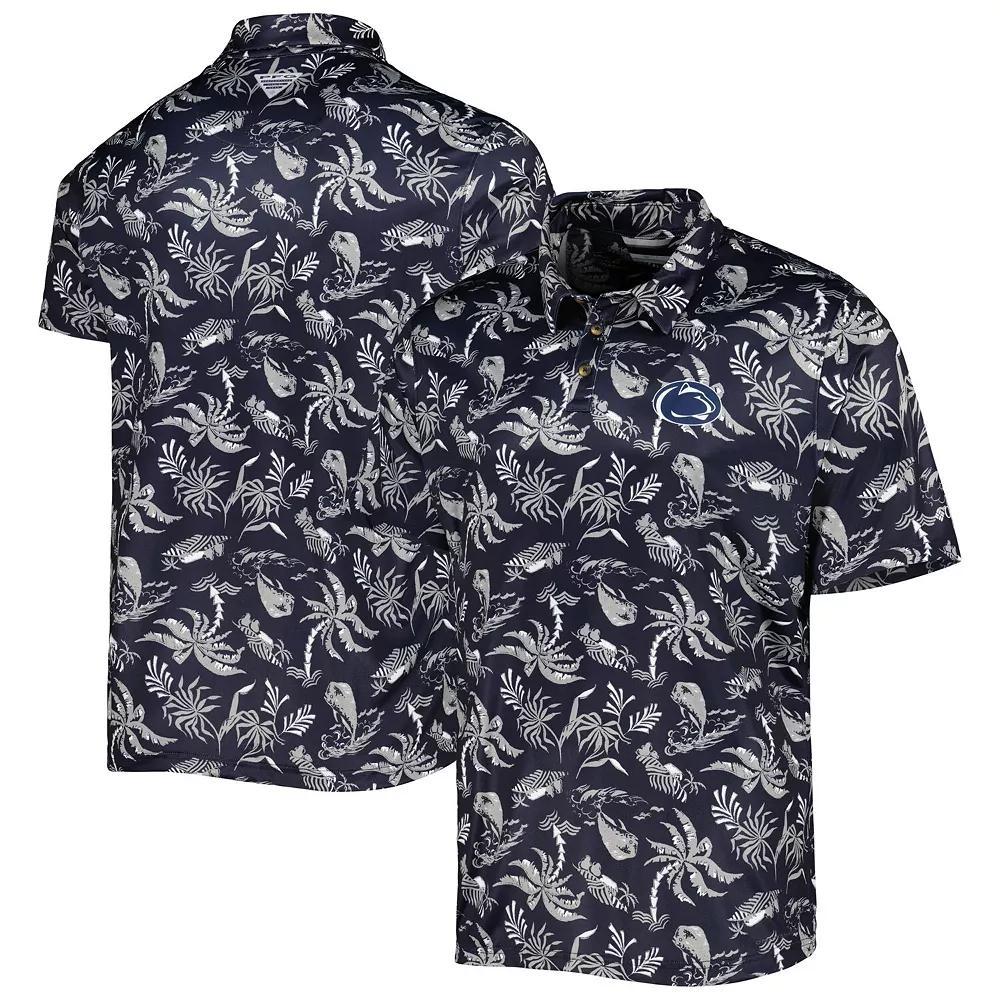 Men's Columbia Navy Penn State Nittany Lions Super Terminal Tackle Omni-Shade Polo, Size: Medium, Blue Product Image