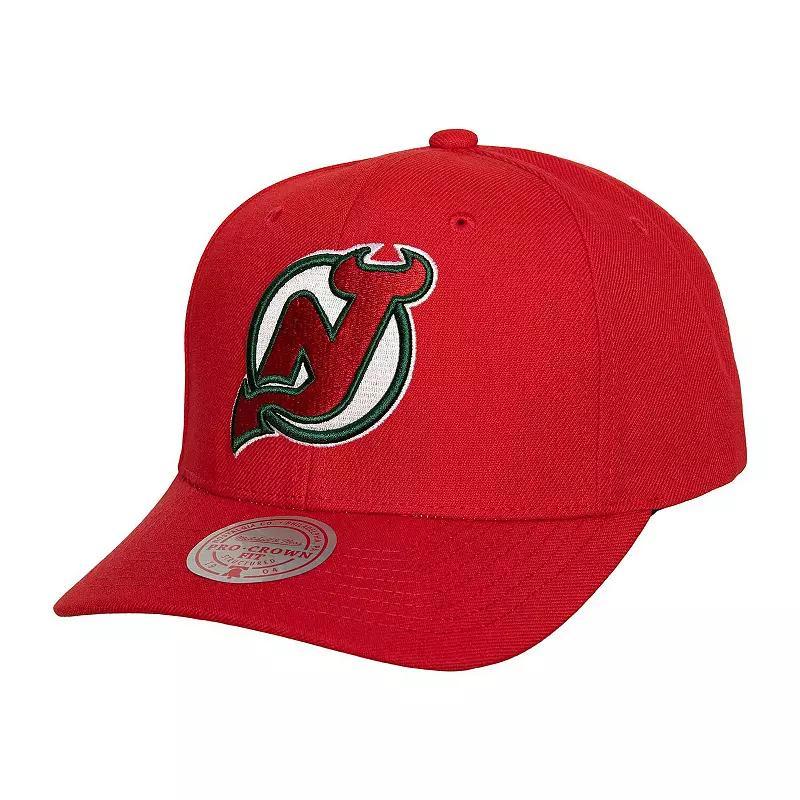 Mens Mitchell & Ness Red New Jersey Devils Team Ground Pro Adjustable Hat Product Image