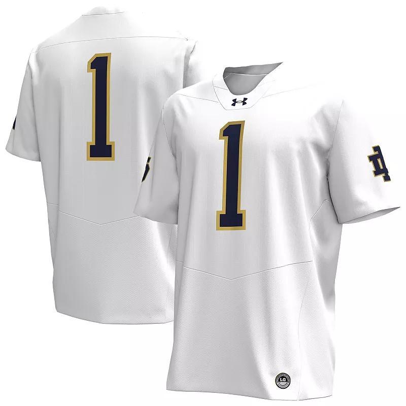 Men's Under Armour #1 White Notre Dame Fighting Irish Replica Football Jersey, Size: XL Product Image