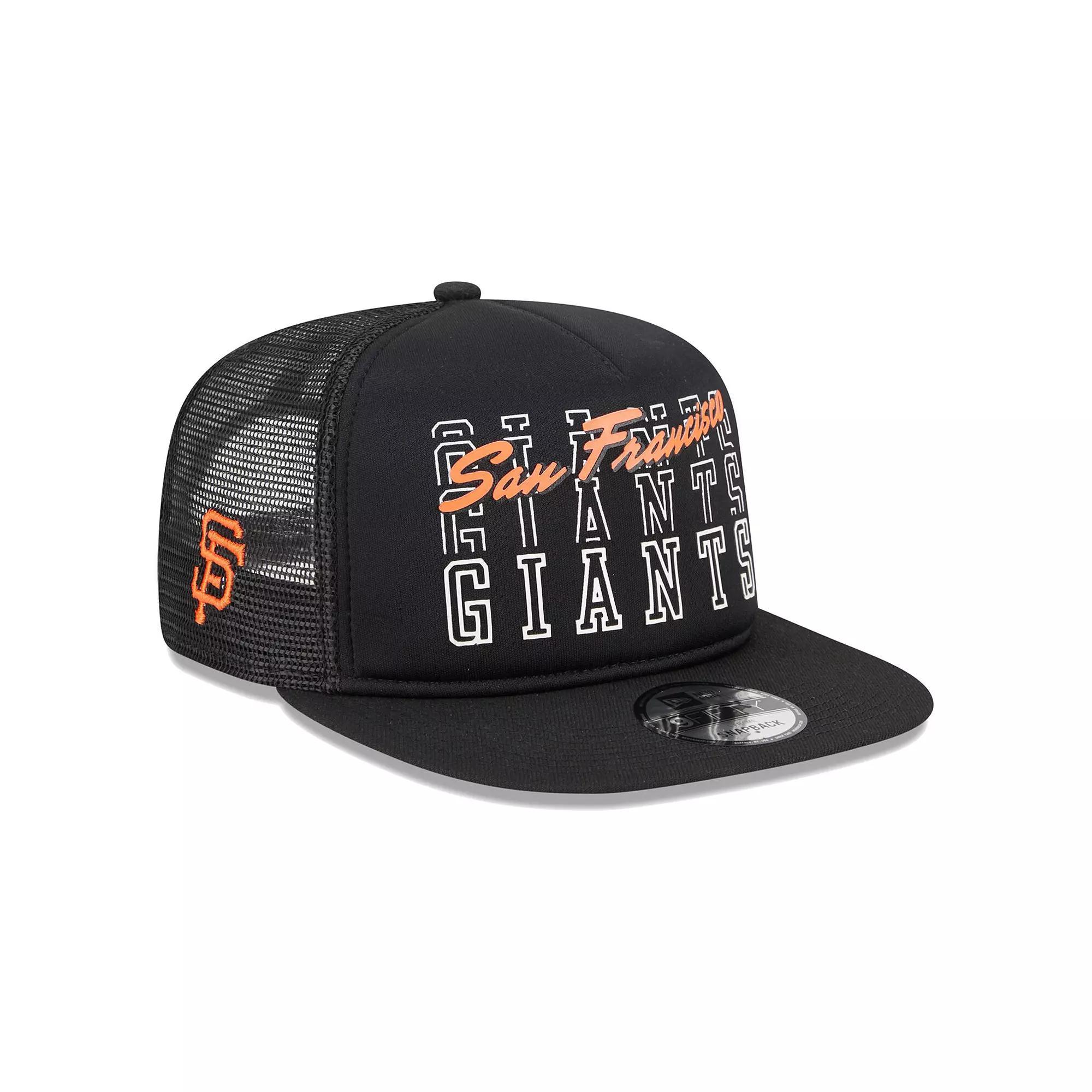 Men's New Era Black San Francisco Giants Street Team A-Frame Trucker 9FIFTY Snapback Hat Product Image