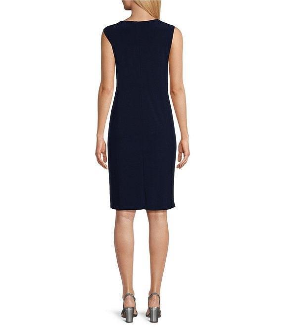 R & M Richards 3/4 Sleeve Crew Neck Crinkle Foil 2-Piece Jacket Dress Product Image