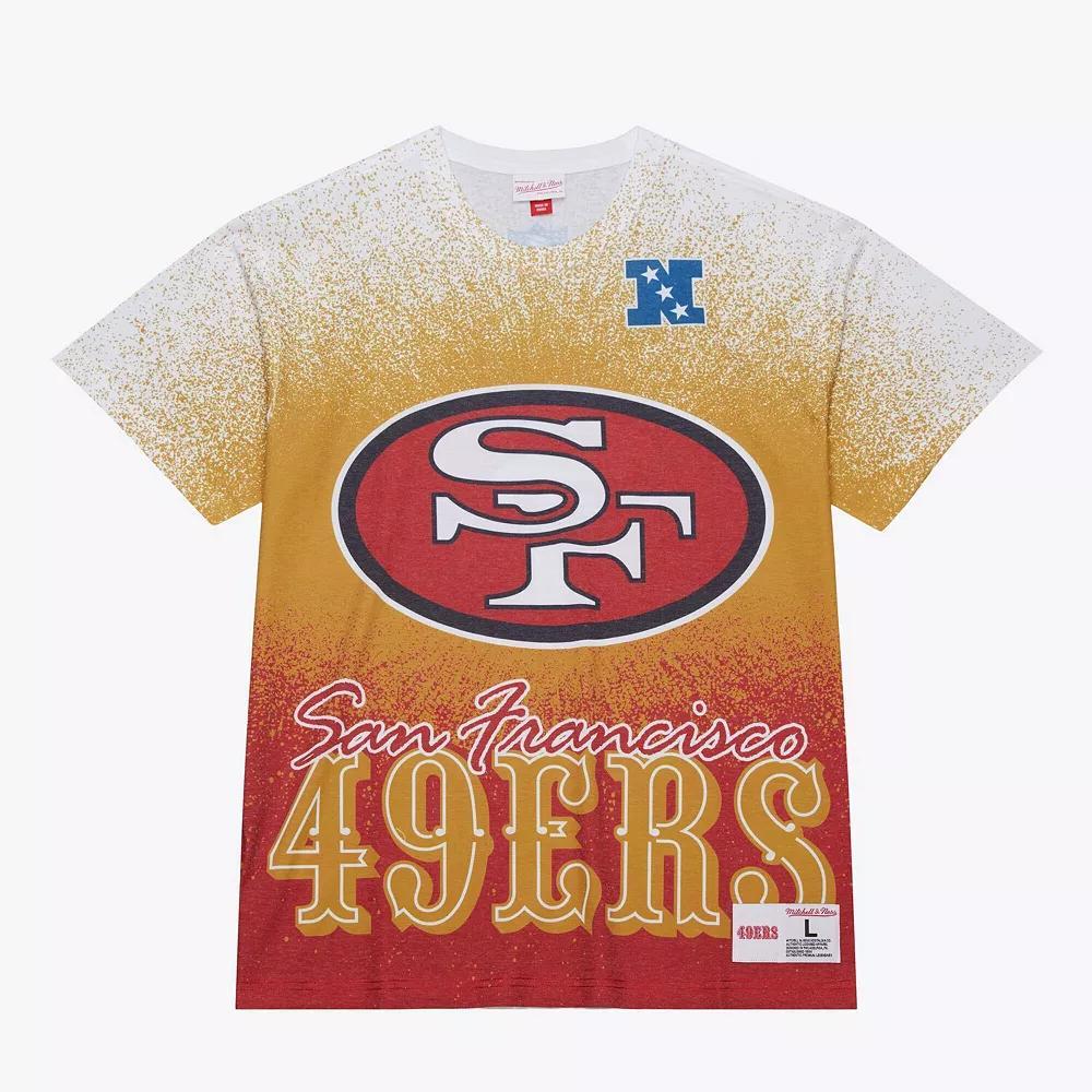Men's Mitchell & Ness  White San Francisco 49ers Team Burst Vintage Logo T-Shirt, Size: 2XL Product Image