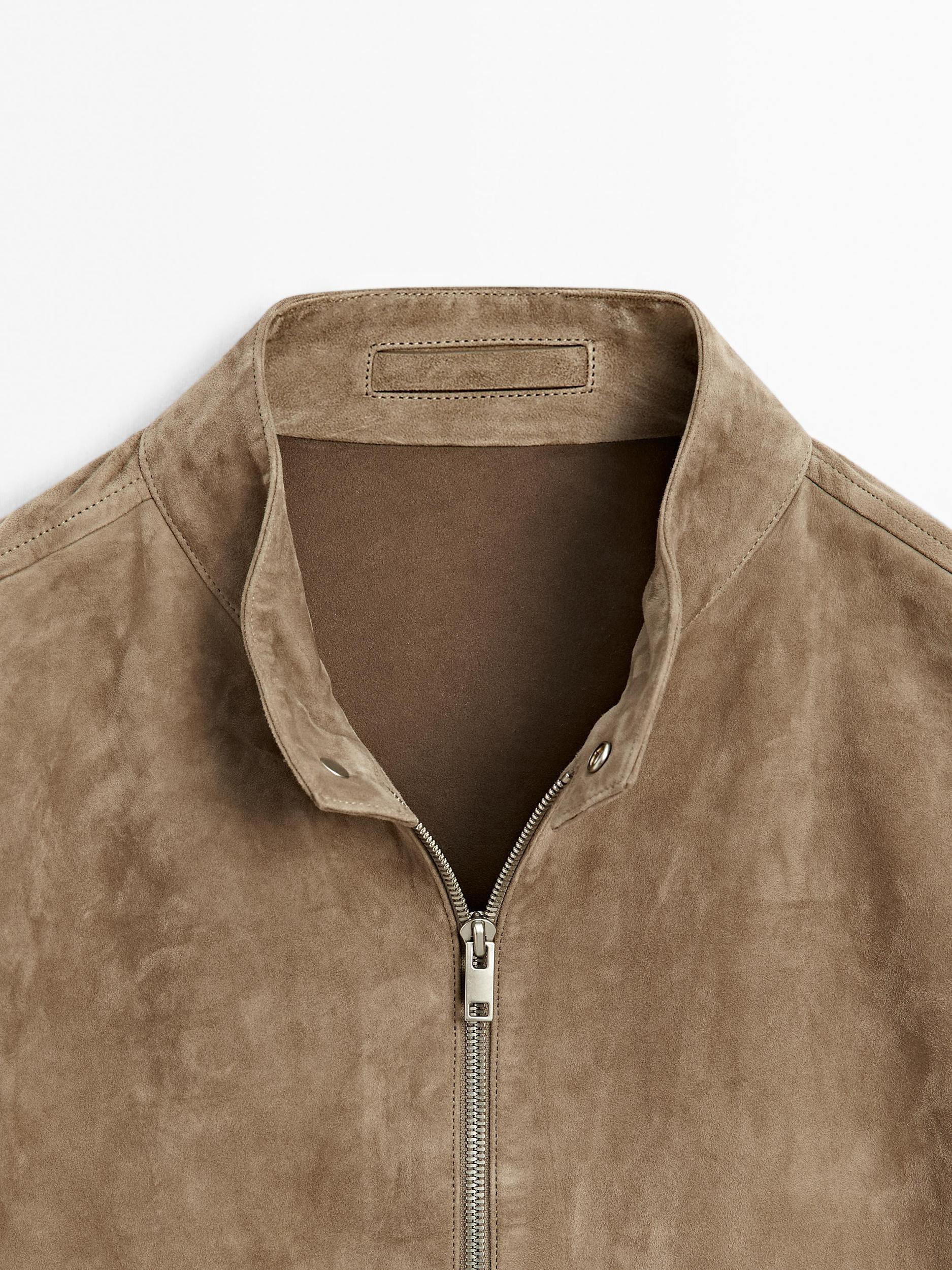 Short suede goatskin jacket Product Image