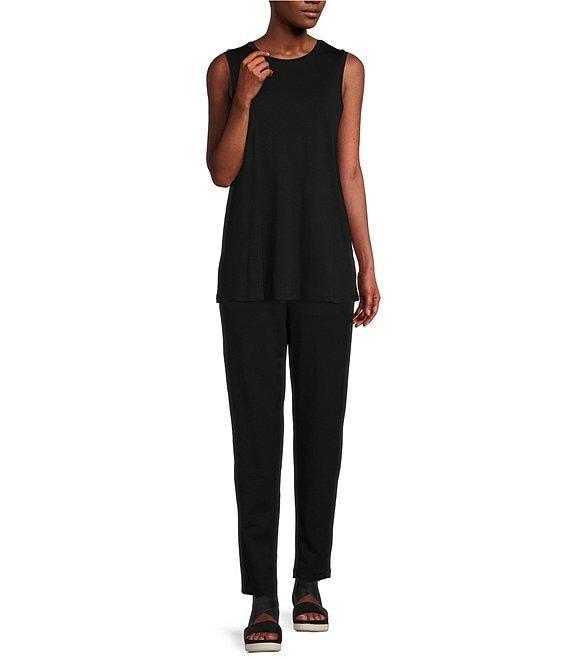 Eileen Fisher Petite Size Tencel Jersey Crew Neck Long Shell Product Image