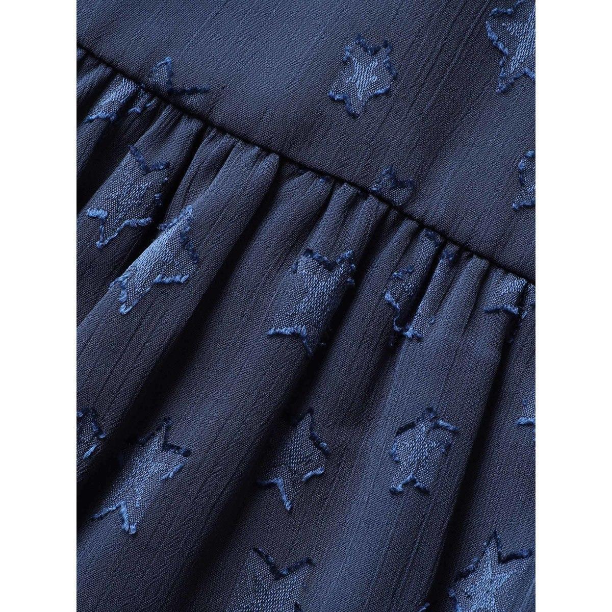 Plus Size Burgundy Star Mesh Gathered Ruffle Sleeve Blouse Women Timeless Cap Sleeve V-neck Elegant Blouses BloomChic 22-24/3X Product Image