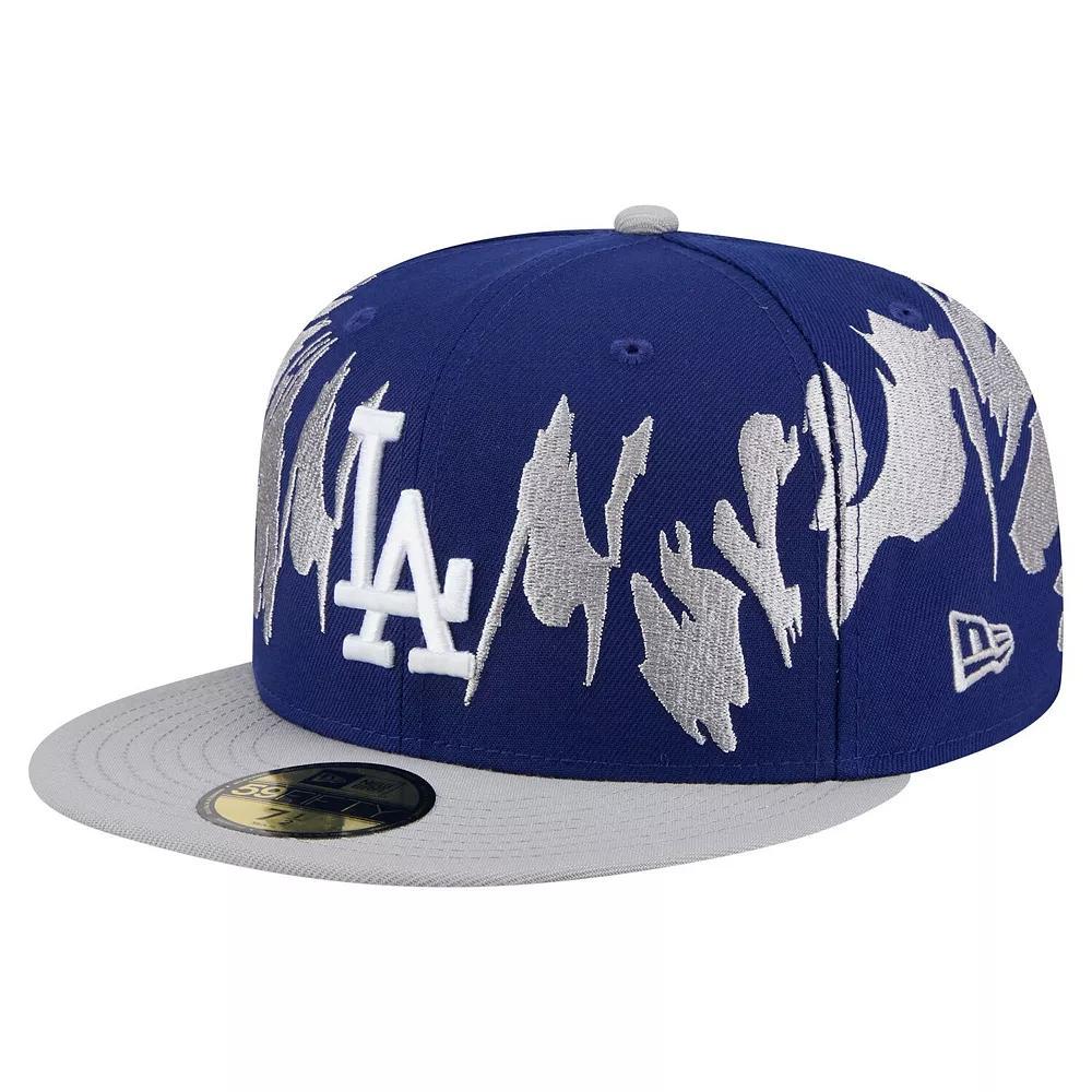 Men's New Era Navy/Gray Los Angeles Dodgers Retro Pattern 59FIFTY Fitted Hat,  Product Image