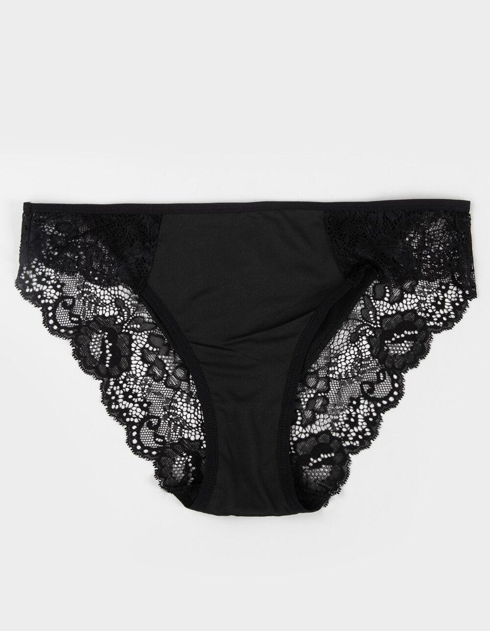 FULL TILT Lace Side Cheeky Panties - BLACK Product Image