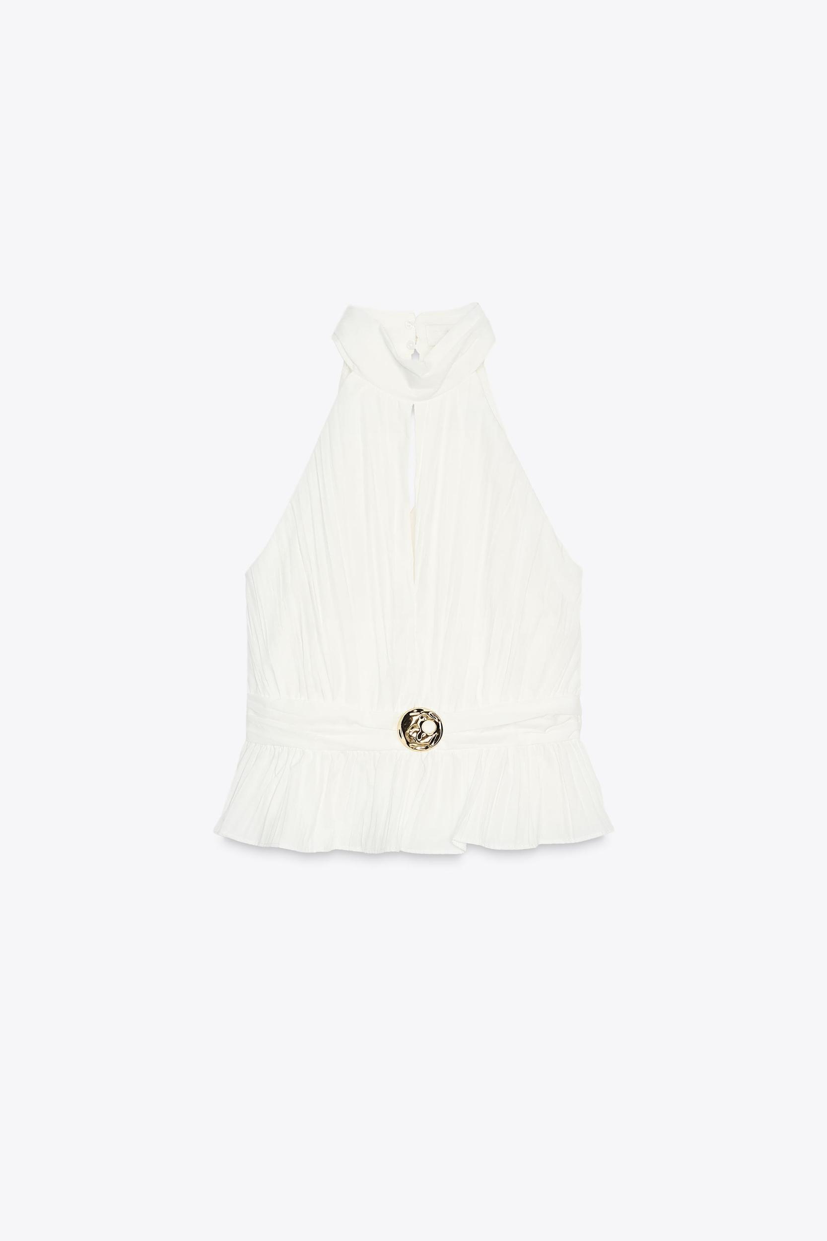 PLEATED HALTER TOP Product Image