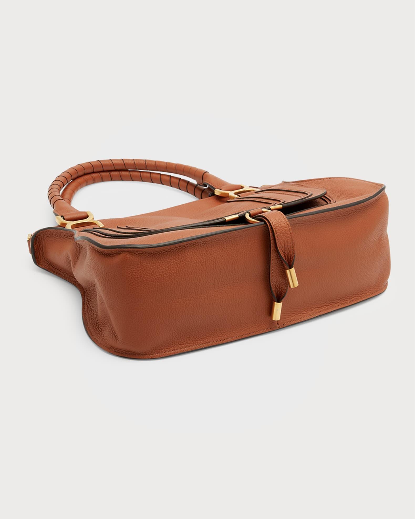 Marcie Medium Double Carry Satchel Bag in Grained Leather Product Image