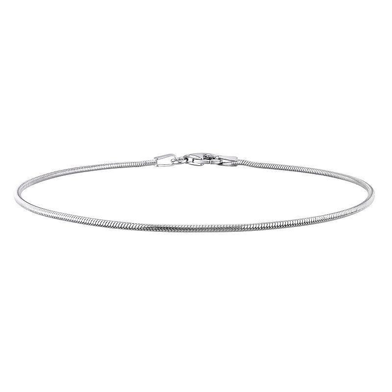 Stella Grace Sterling Silver 1.2 mm Snake Chain Anklet, Womens Product Image