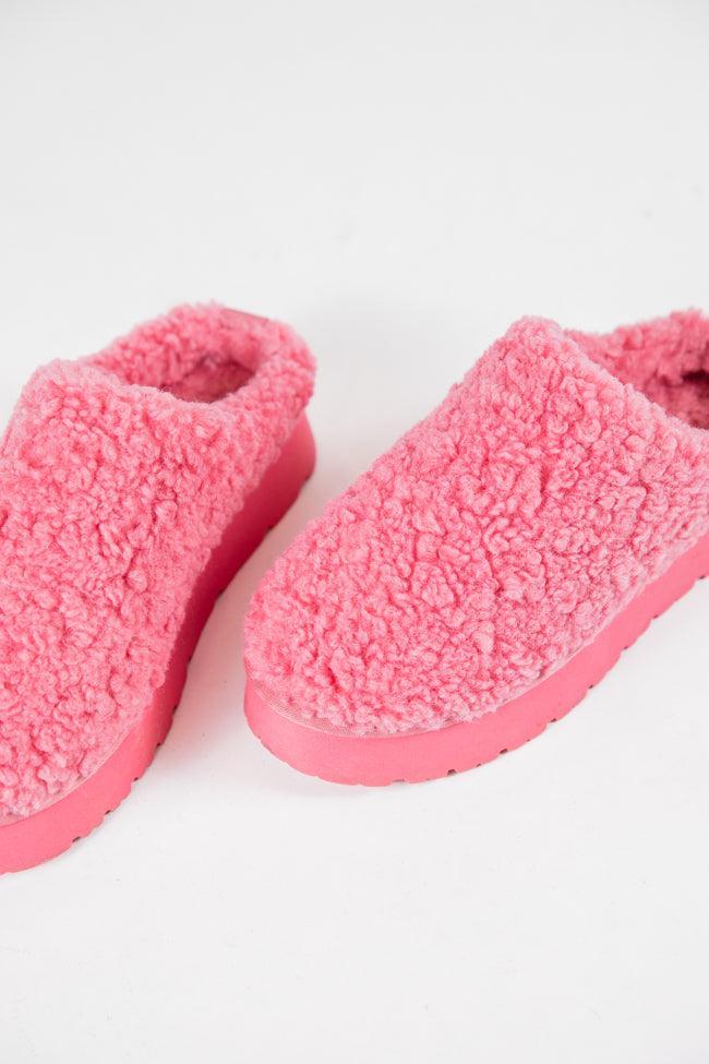 Tilly Pink Sherpa Platform Slipper SALE Product Image