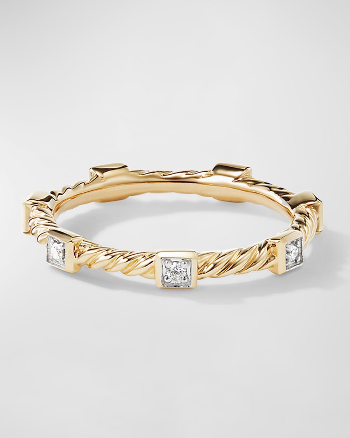 Womens Cable Collectibles Stack Ring in 18K Yellow Gold Product Image