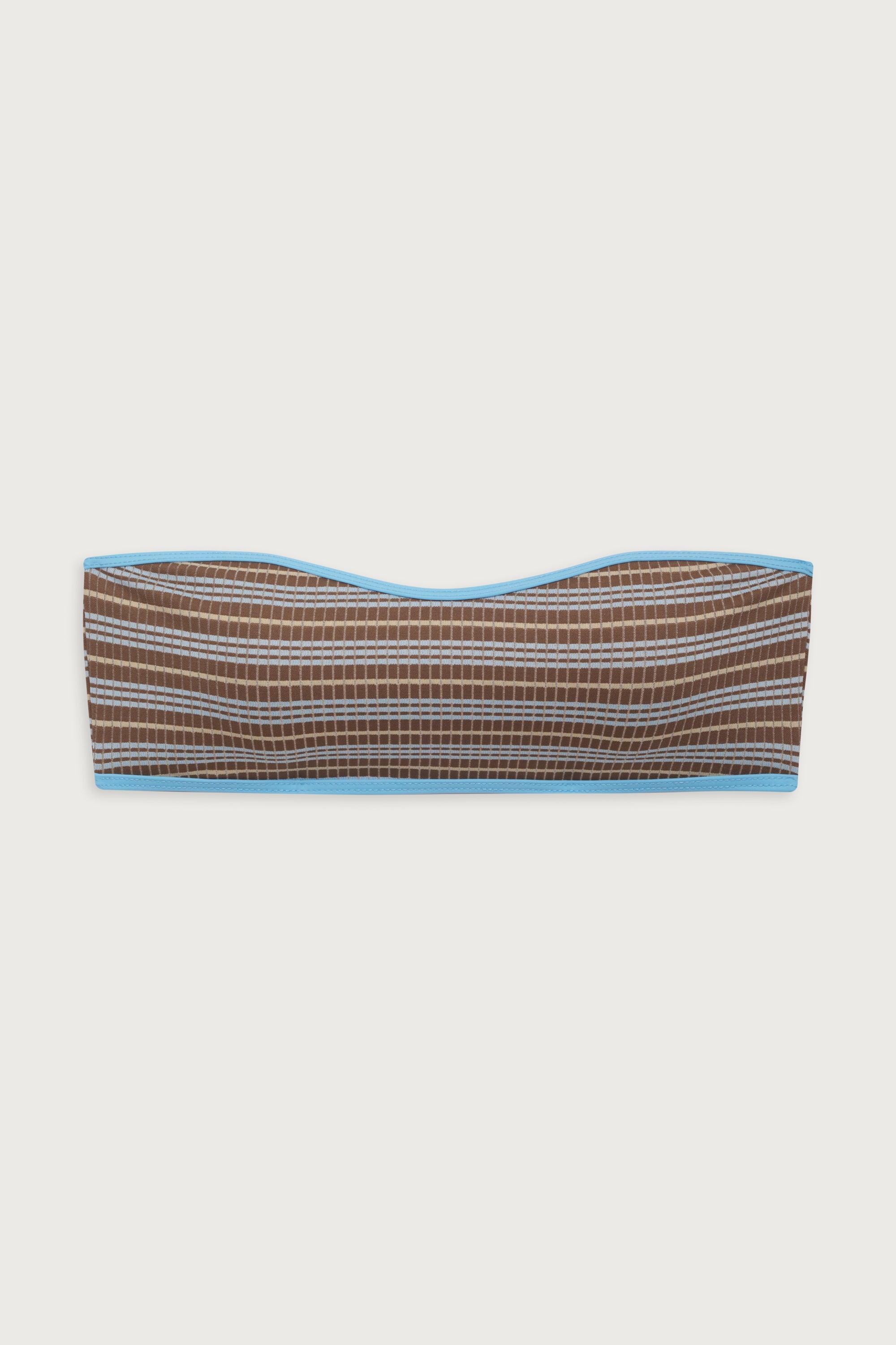 Rosabella Striped Bandeau Bikini Top - Ocean Stone Product Image