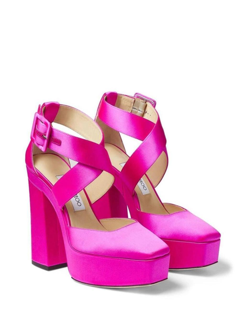 JIMMY CHOO 140mm Gian Satin Pumps In Pink Product Image