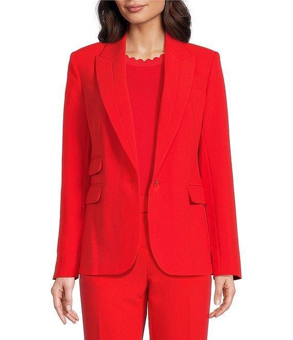 KARL LAGERFELD PARIS Woven Notch Lapel Long Sleeve One-Button Jacket Product Image