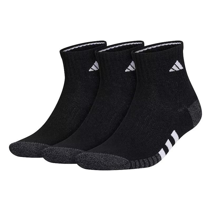 adidas Cushioned Quarter Socks 3 Pairs Black XL Product Image