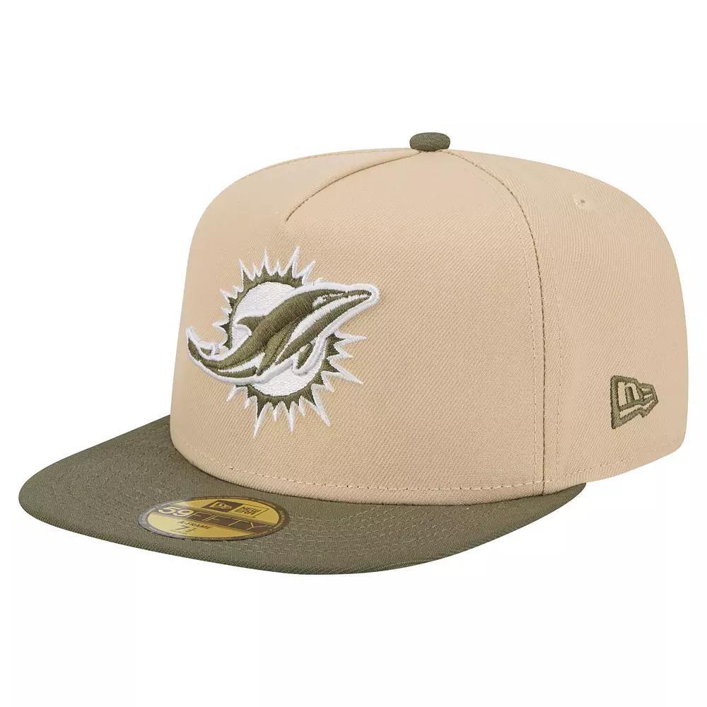 Men's New Era White/Aqua Miami Dolphins Main 59FIFTY Fitted Hat,  Product Image