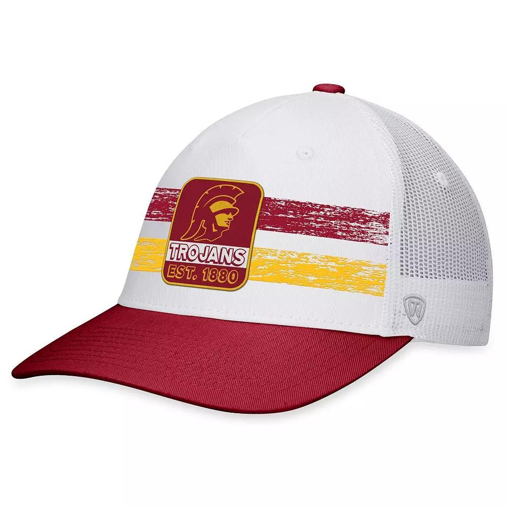 Men's Top of the World White/Cardinal USC Trojans Retro Fade Snapback Hat Product Image