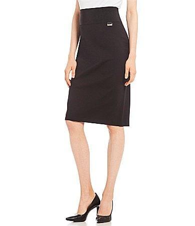 Calvin Klein Wide Waistband Ponte Knit Pencil Skirt Product Image