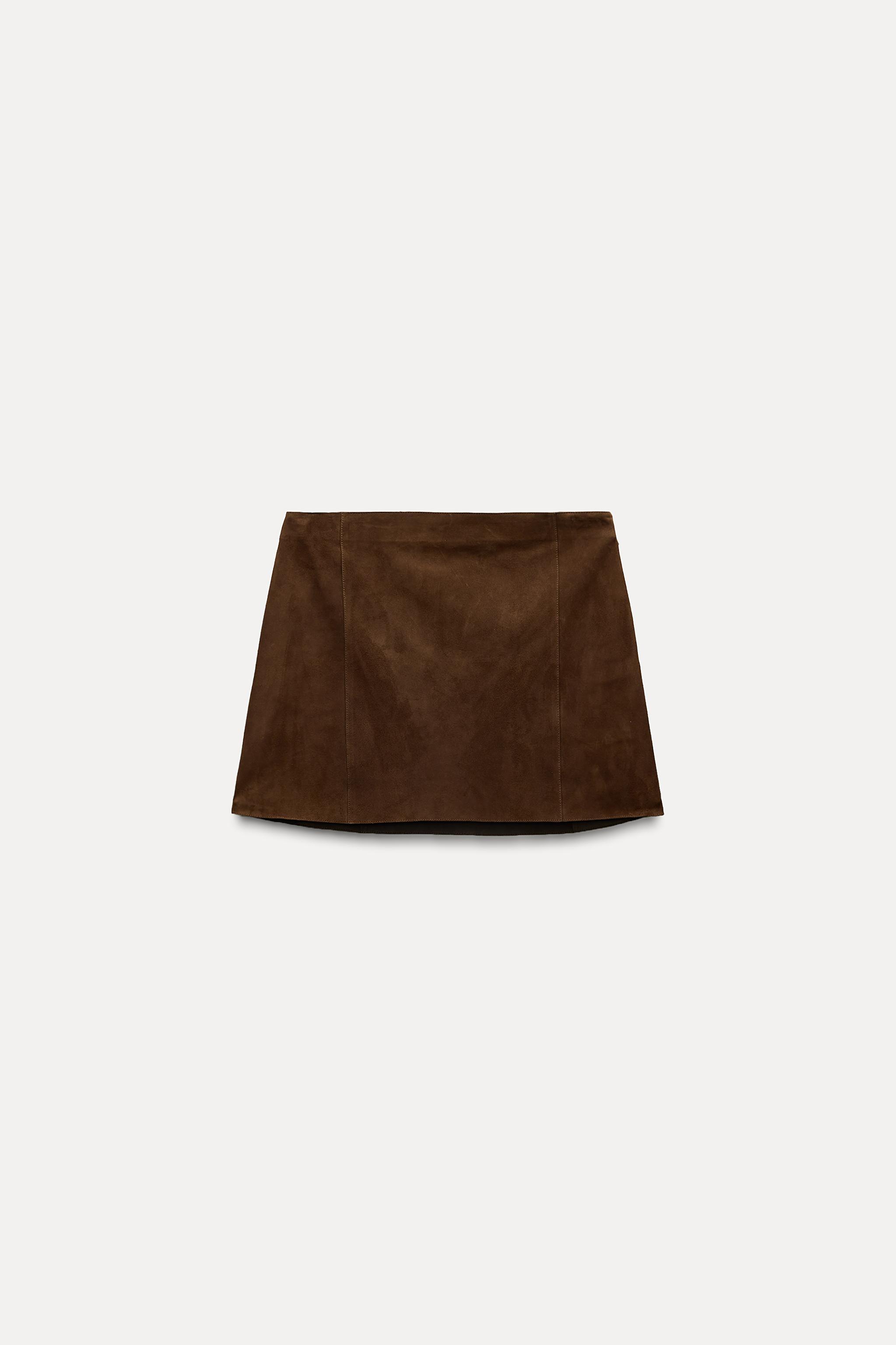 SUEDE LEATHER MINI SKIRT ZW COLLECTION Product Image