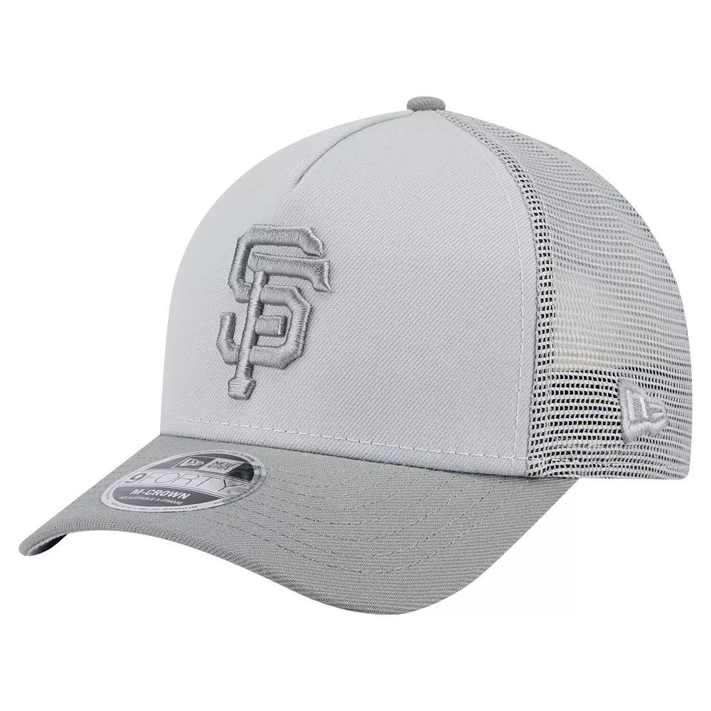 Men's New Era Gray San Francisco Giants Color Pack A-Frame 9FORTY Trucker Adjustable Hat, Grey Product Image