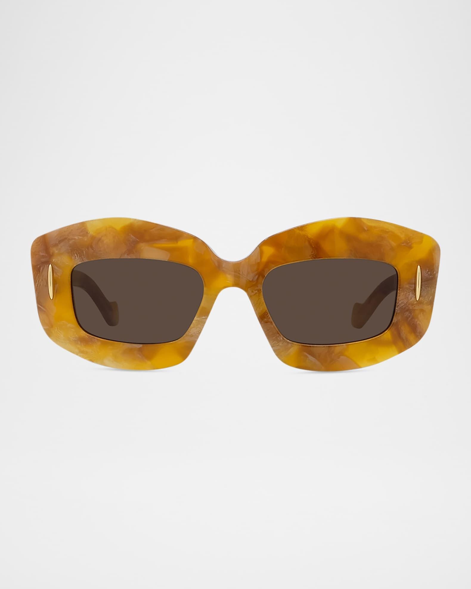 Men's Anagram Acetate and Nylon Rectangle Sunglasses Product Image