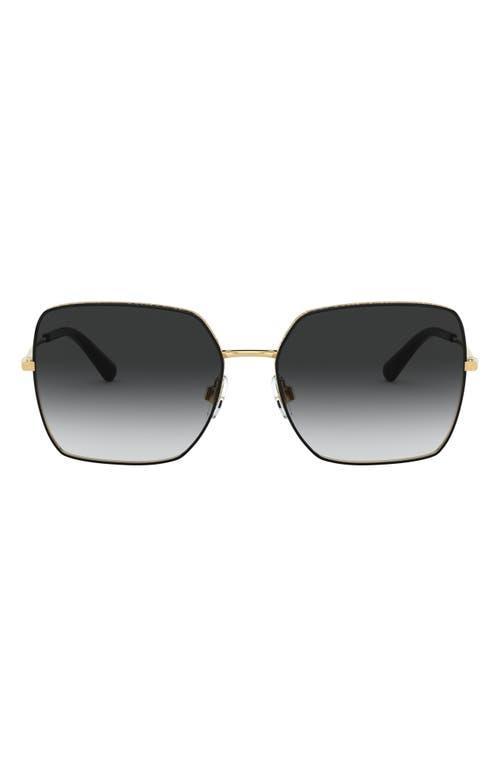 DOLCE & GABBANA 57mm Gradient Square Sunglasses In Gold/ Brown Gradient Product Image