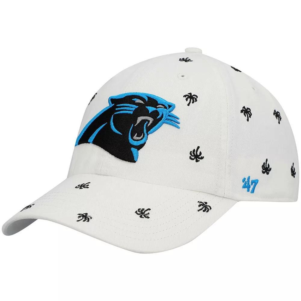 Women's '47 White Carolina Panthers Team Confetti Clean Up Adjustable Hat Product Image