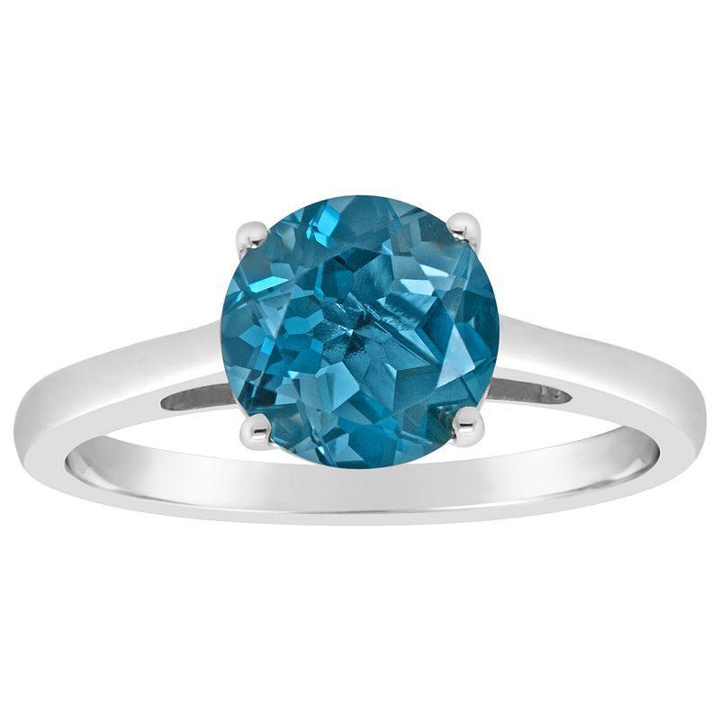 Alyson Layne 14k Gold Round London Blue Topaz Solitaire Ring, Women's, Size: 5 Product Image