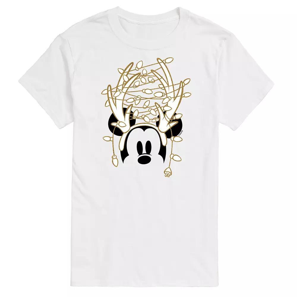 Disney's Big & Tall Mickey Antlers Graphic Tee, Men's, Size: 4XL Tall, White Product Image