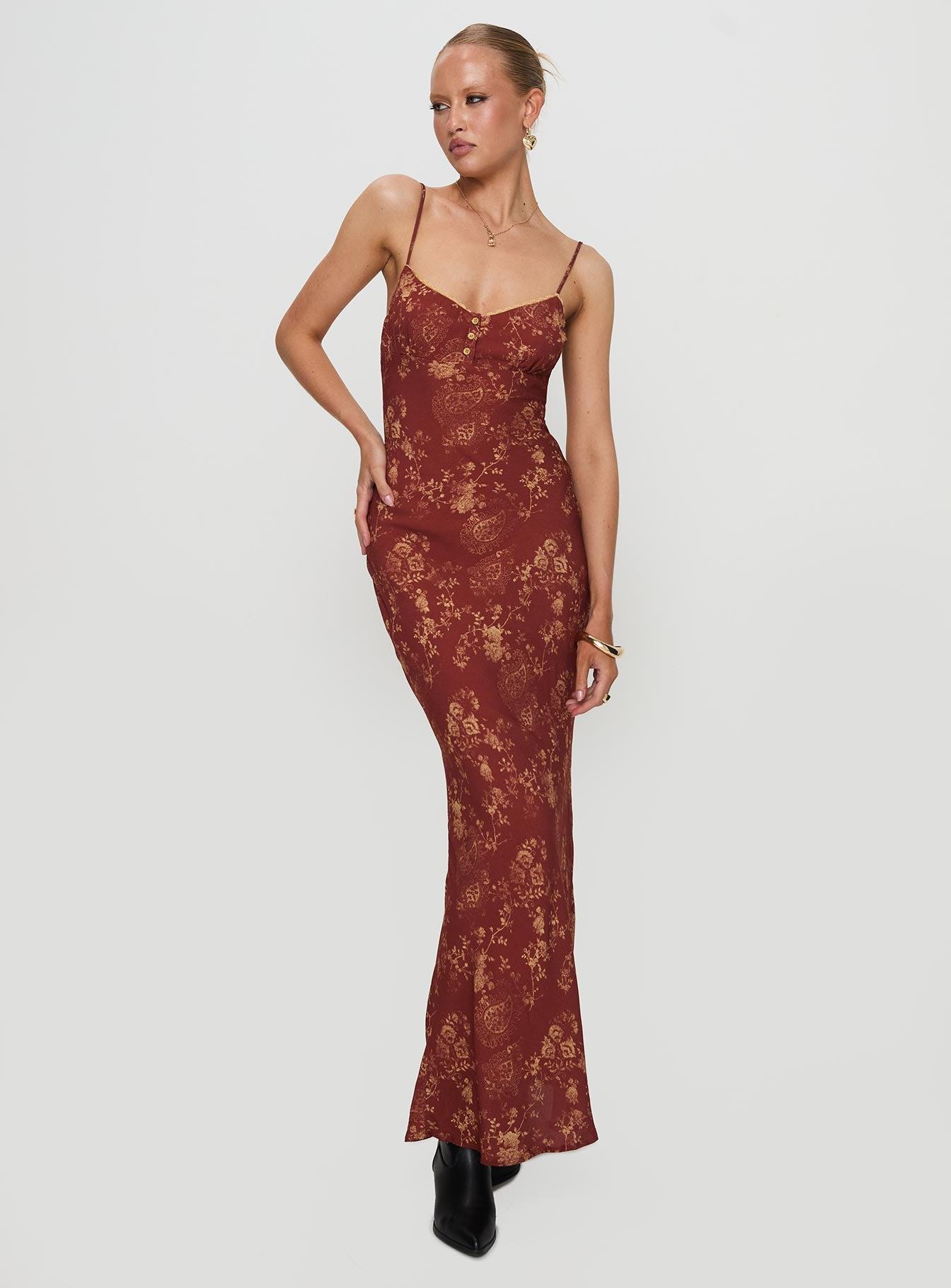 Bombay Bias Maxi Dress Rust Product Image