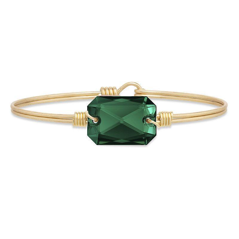 Luca + Danni Dylan Bangle Bracelet in Green, Womens Brass Tone Product Image