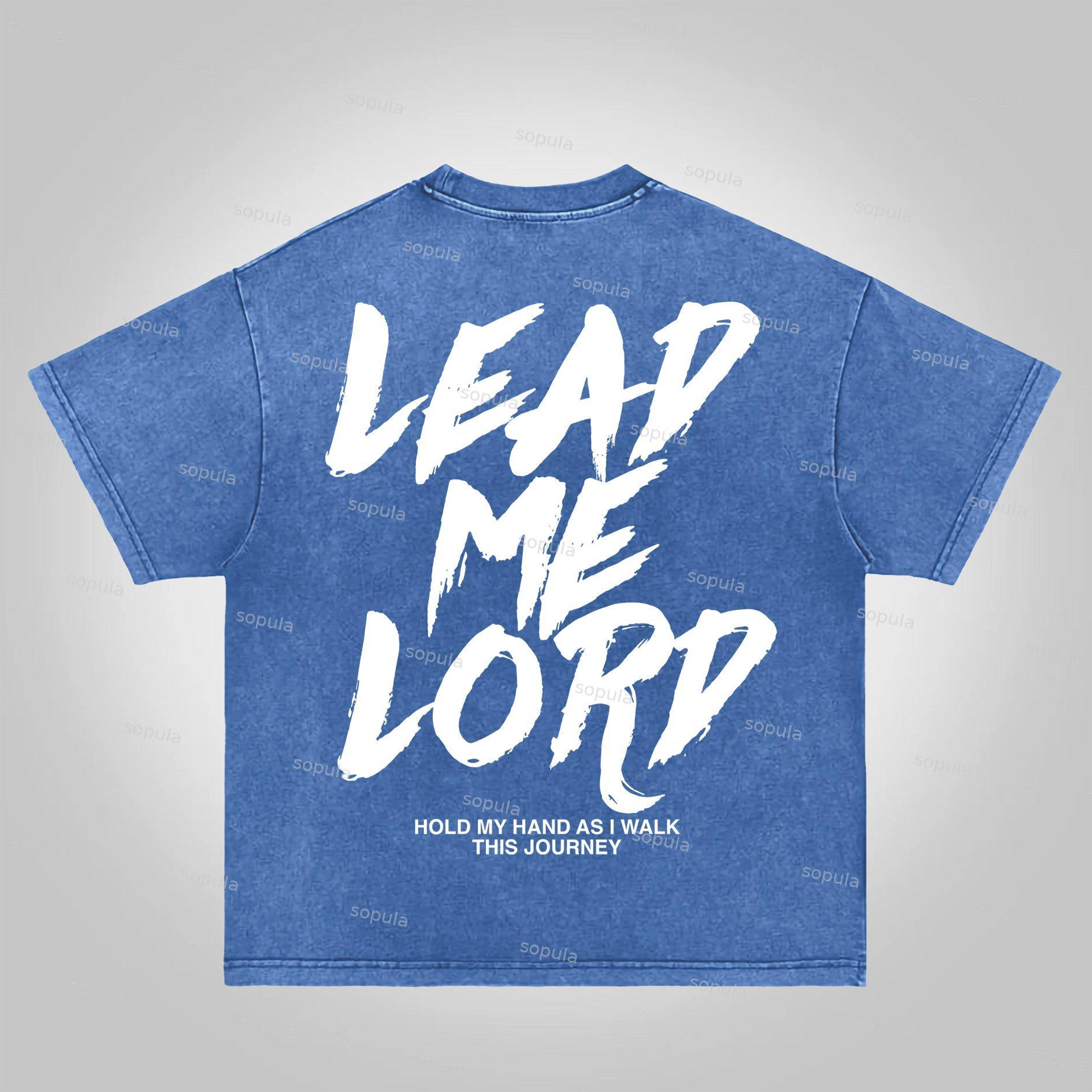 Sopula Lead Me Lord Slogan Graphics Acid Washed T-Shirt Product Image