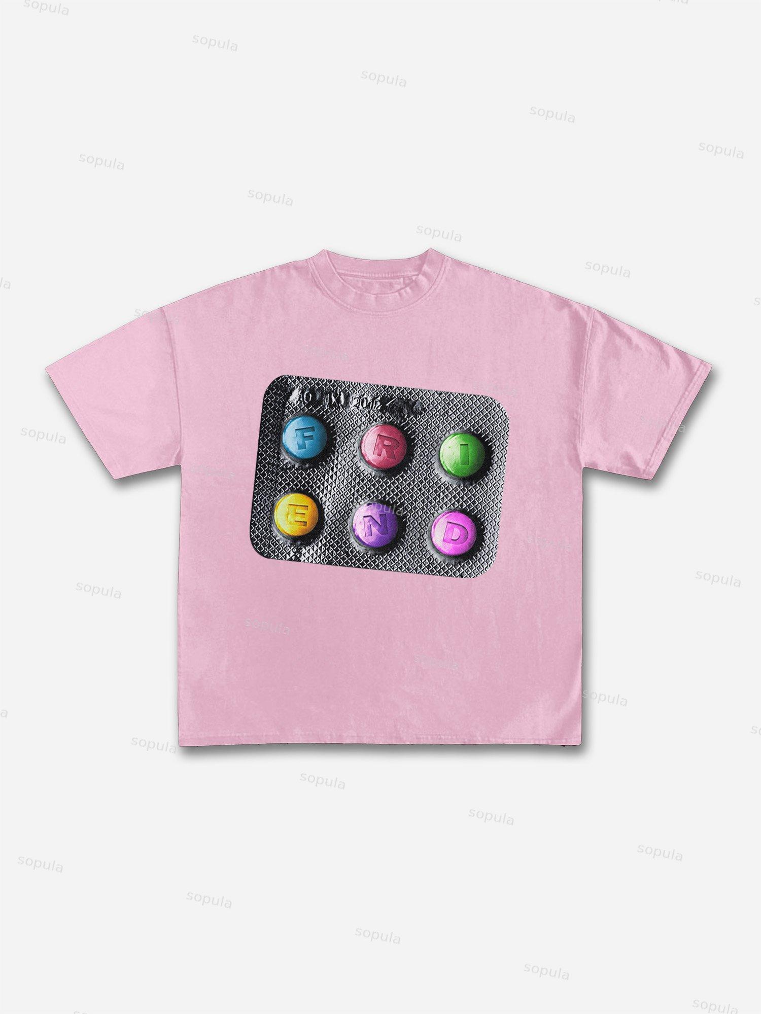 Small Pills Graphic Cotton T-shirt Product Image