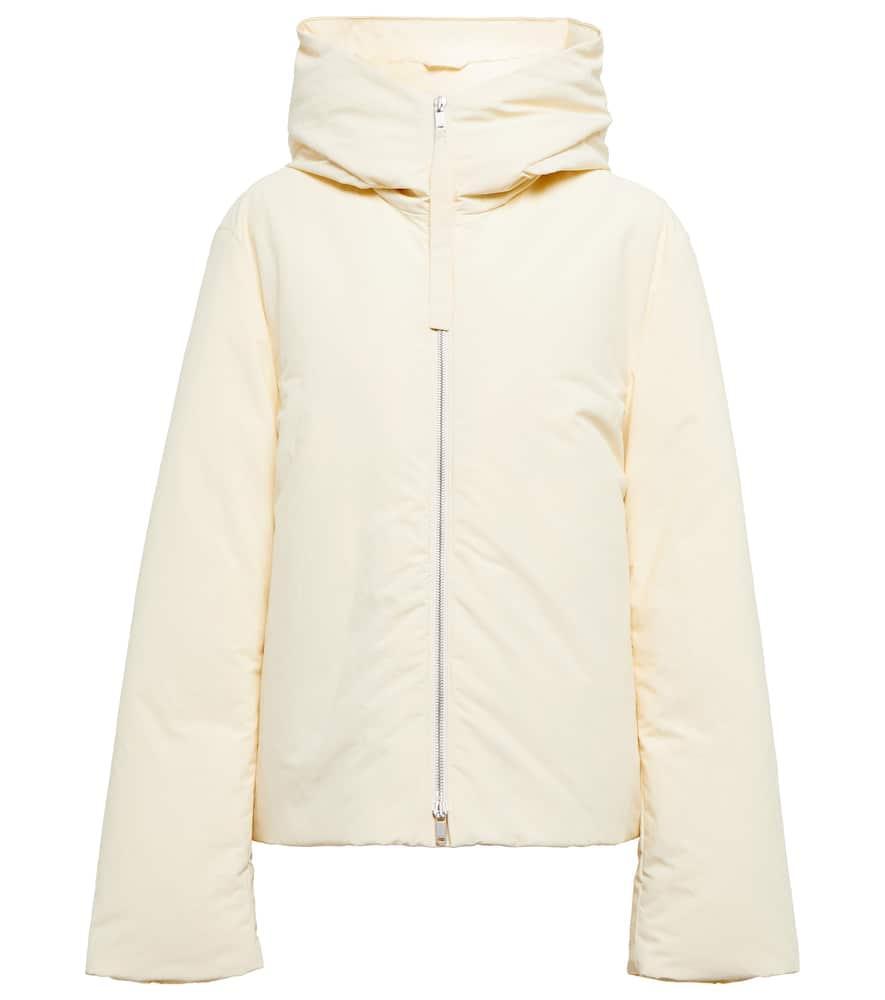 JIL SANDER Hooded Puffer Jacket In White Product Image