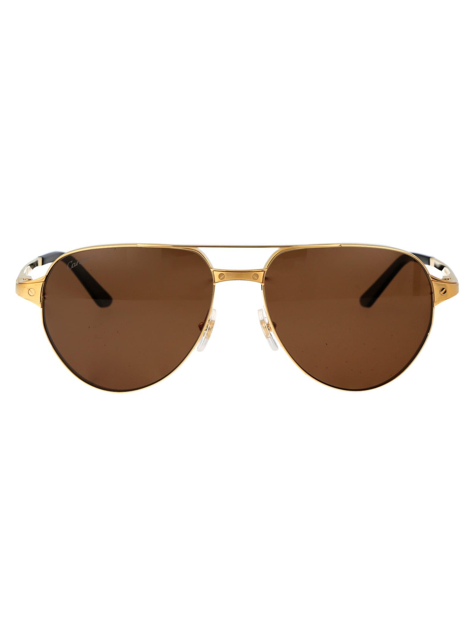 CARTIER Sunglasses In 003 Gold Gold Brown Product Image