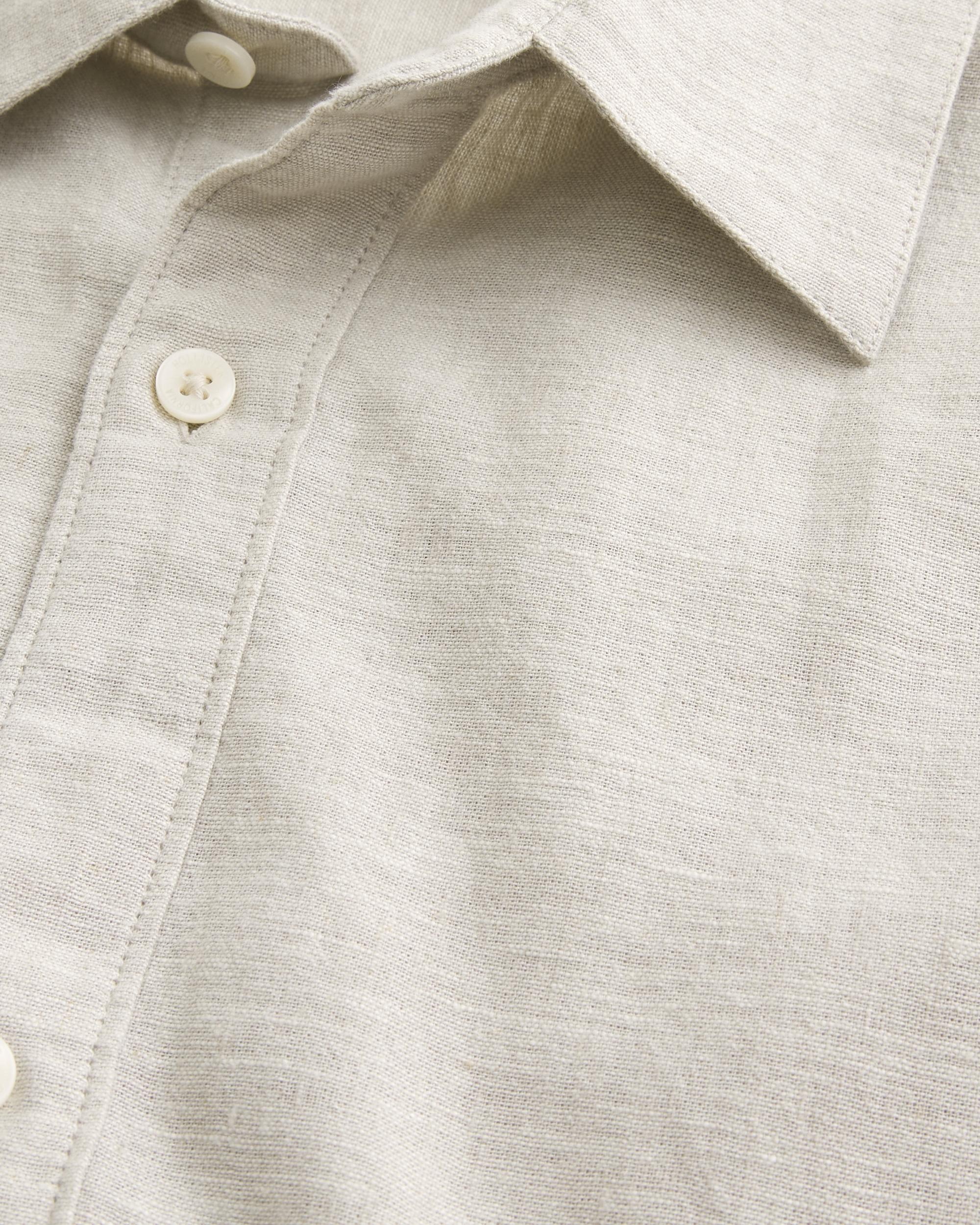 Linen-Blend Button-Through Shirt Product Image