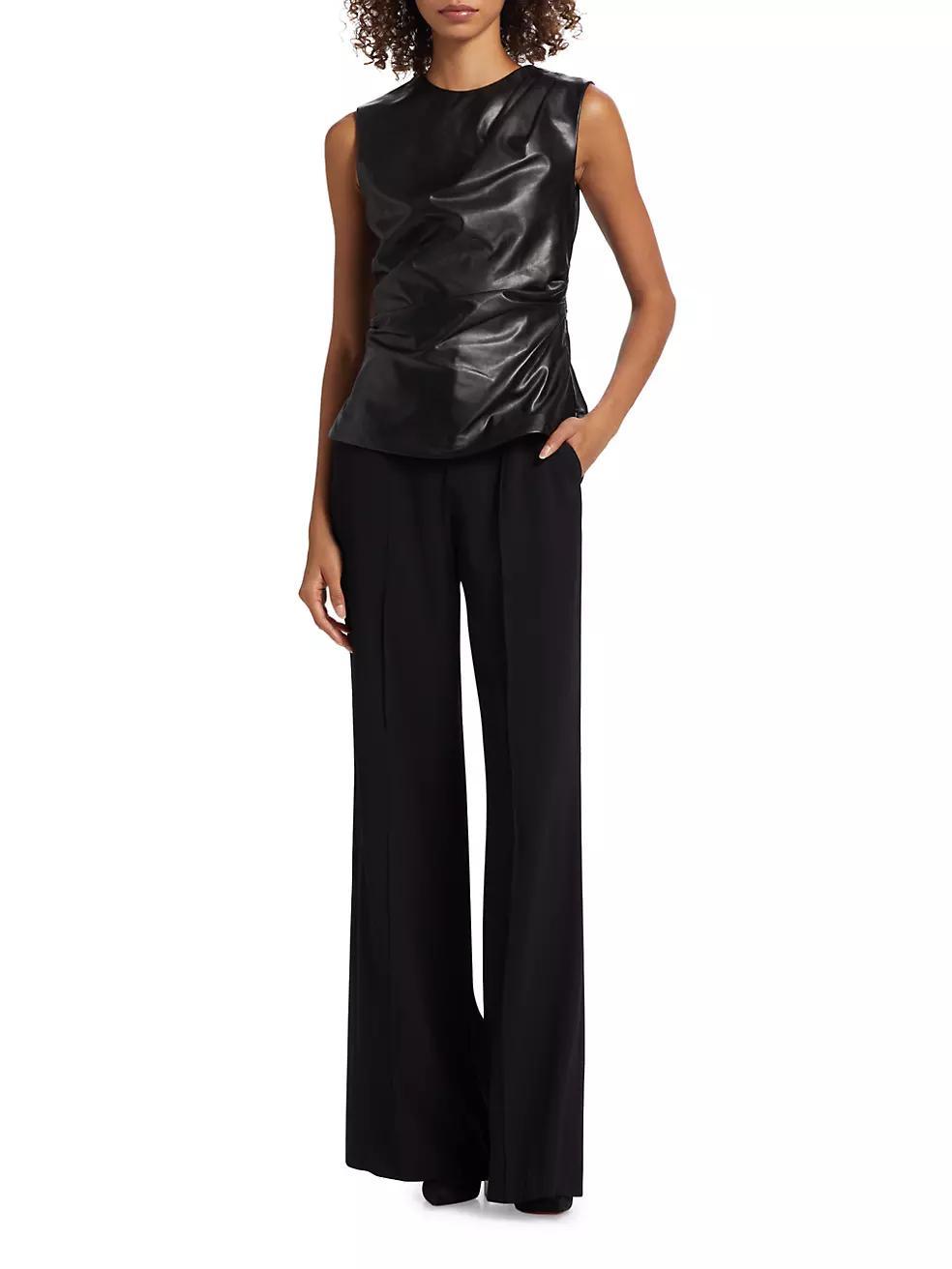 ​Wynter Draped Faux-Leather Top Product Image