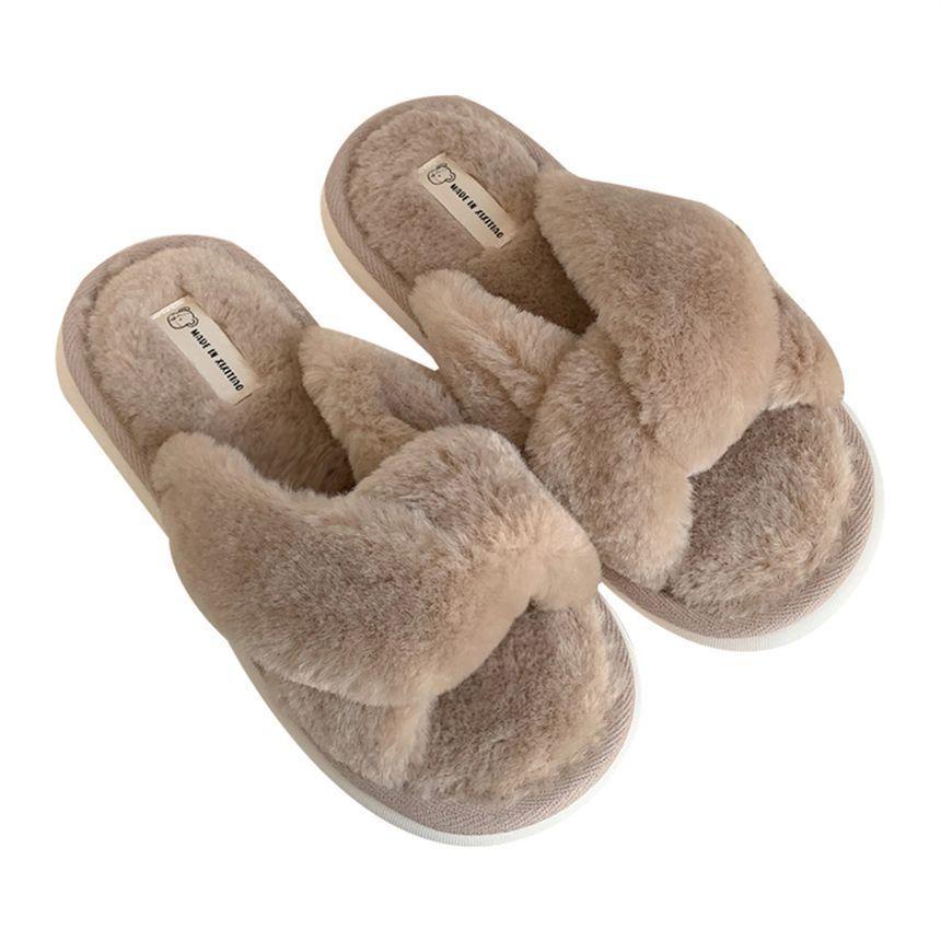 Twist Strap Fluffy Home Slippers Product Image