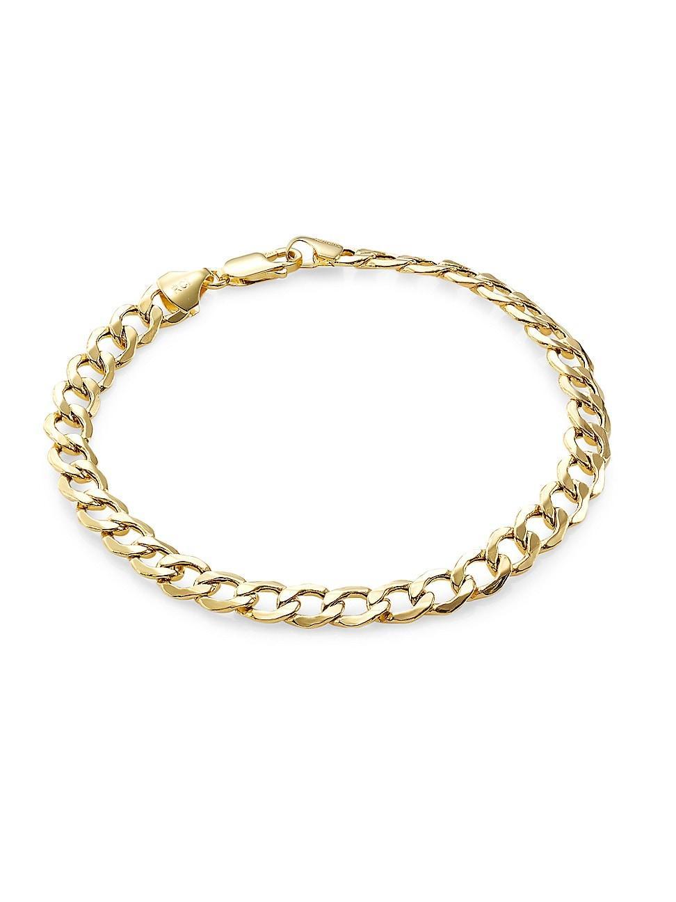 Mens 14K Gold Curb Chain Bracelet Product Image