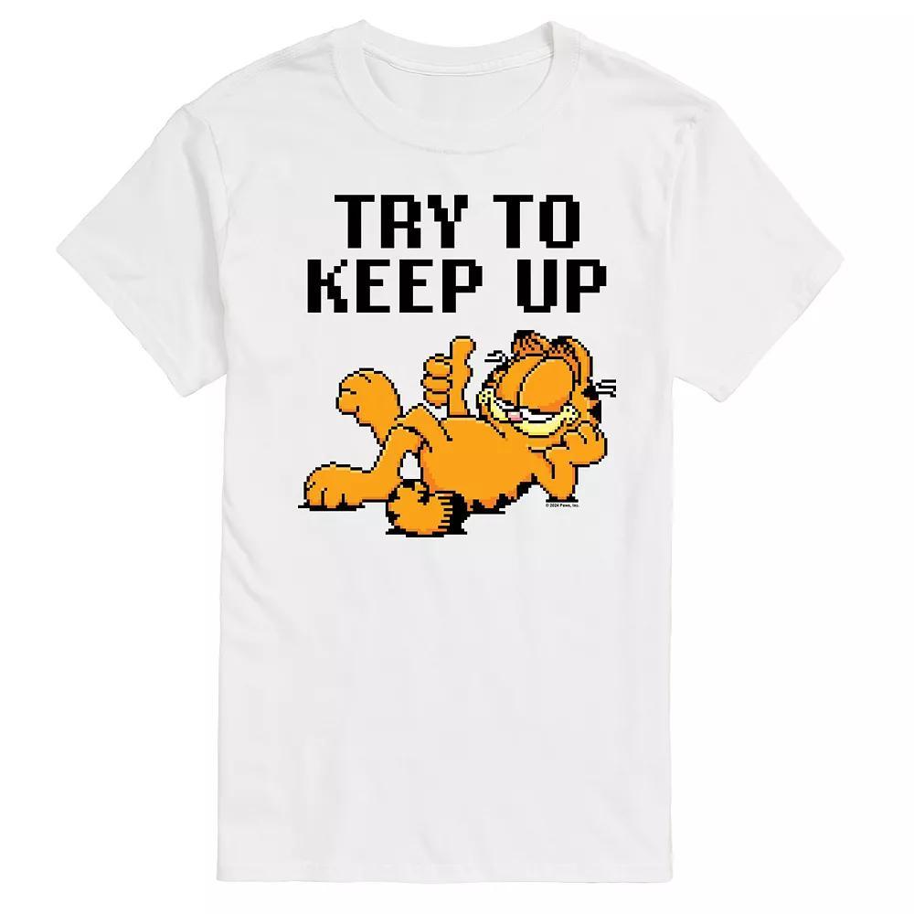 Men's Garfield Try To Keep Up Graphic Tee, Size: Large, White Product Image